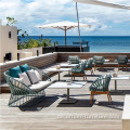 Modernes Villa Seil Rattan Outdoor -Sofa Kombination